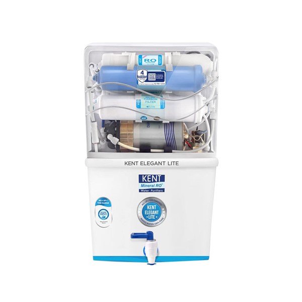 Picture of KENT Elegant Lite 8 Litres RO + UF + TDS Water Purifier (4 Years Free Service/ Multiple Purification Process/ 15 LPH Flow/ White)